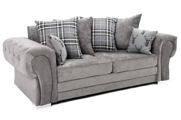 Verona Scatter Back 3 Seater Sofa Grey - Image 5
