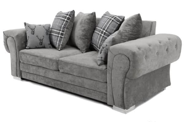 Verona Scatter Back 3 Seater Sofa Grey - Image 6