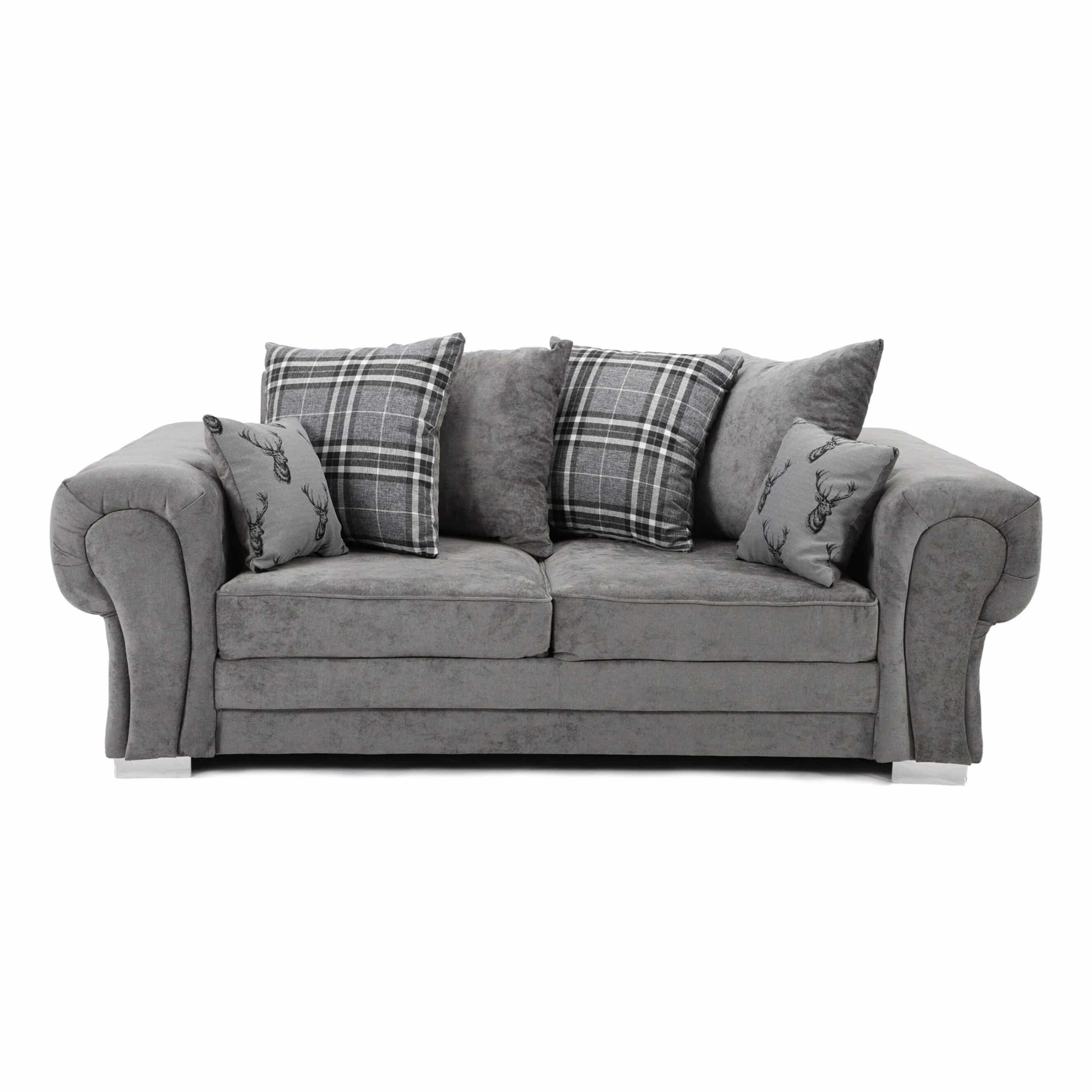Verona Scatter Back 3 Seater Sofa Grey