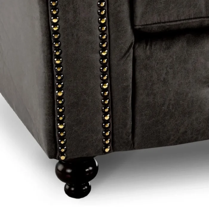 Oakland Left Hand Faux Leather Corner Sofa Black – Sofa Sense
