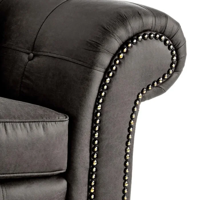 Oakland Left Hand Faux Leather Corner Sofa Black – Sofa Sense