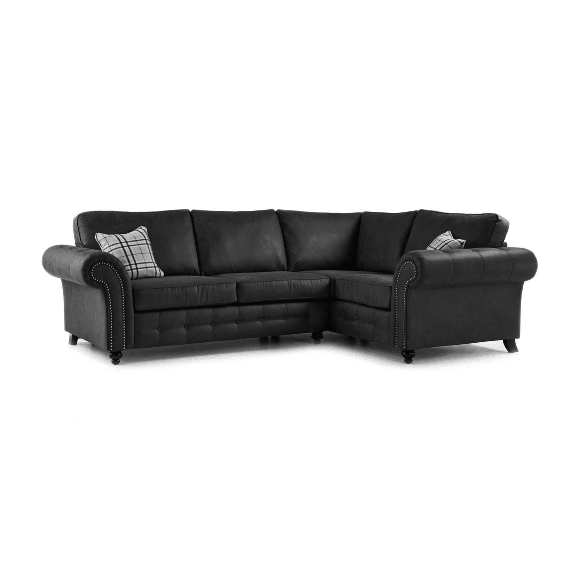 Oakland Right Hand Corner Sofa Black Sofa Sense