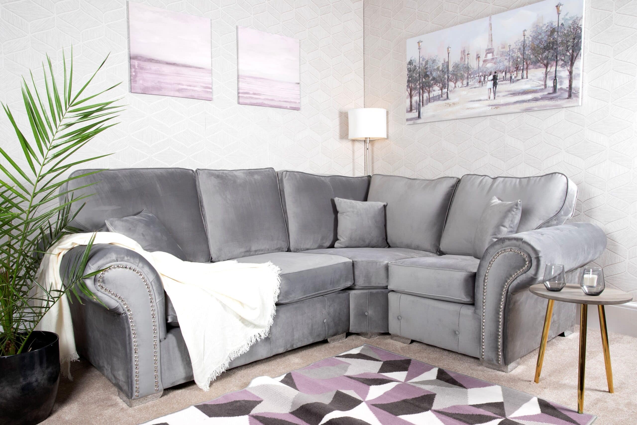 Oakland Right Hand Corner Sofa Plush Grey