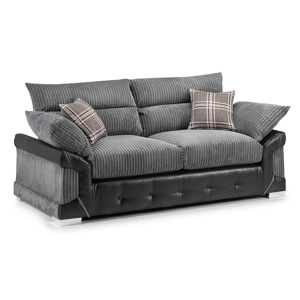Logan 3 Seater Sofa Grey & Black Sofa Sense