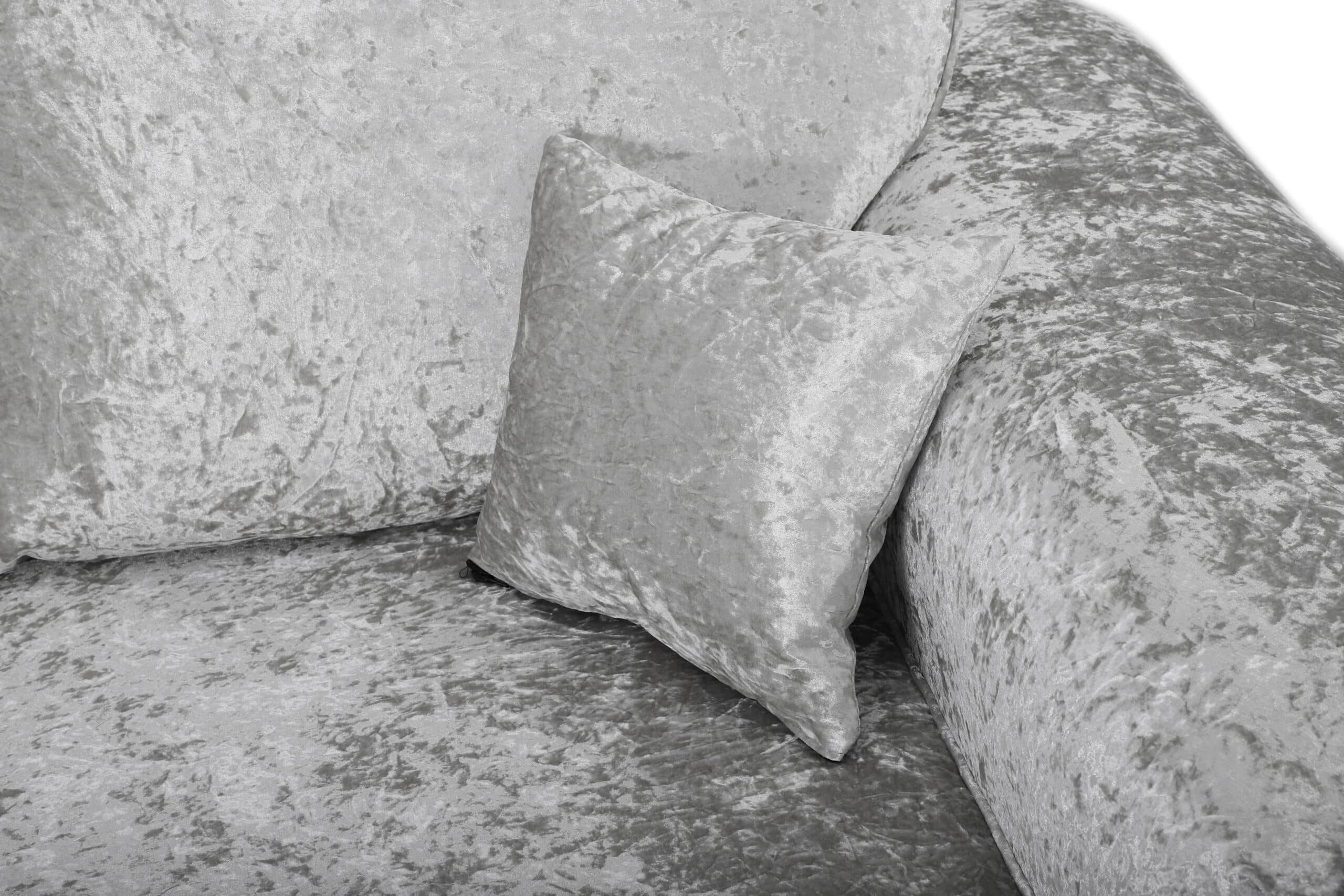 Tango Large Corner Crushed Velvet Silver Sofa Sense